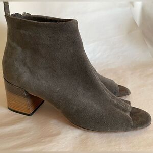 Alberto Fermani Suede Peep Toe Ankle Boots Size 39